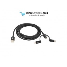 CABLE USB LANBERG 3EN1/USB-C MACHO,MICRO USB MACHO,LIGHTNING MACHO 1.8M Lanberg CA-3IN1-11CC-0018-BK
